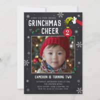 Dr. Seuss | Grinch Quadro Negro Foto Aniversário