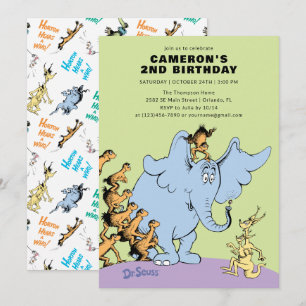 Convites Dr. Seuss Horton ouve um Quem! Aniversário de Cr