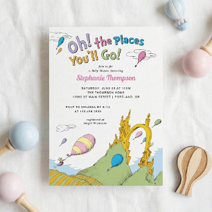 Convites Dr. Seuss - Oh, Os Lugares Que Você Irá Churrasco