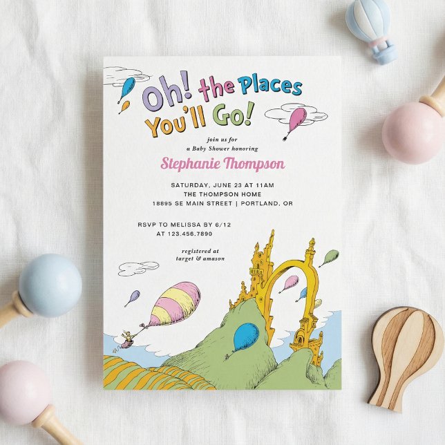Convites Dr. Seuss - Oh, Os Lugares Que Você Irá Churrasco  (Criador carregado)