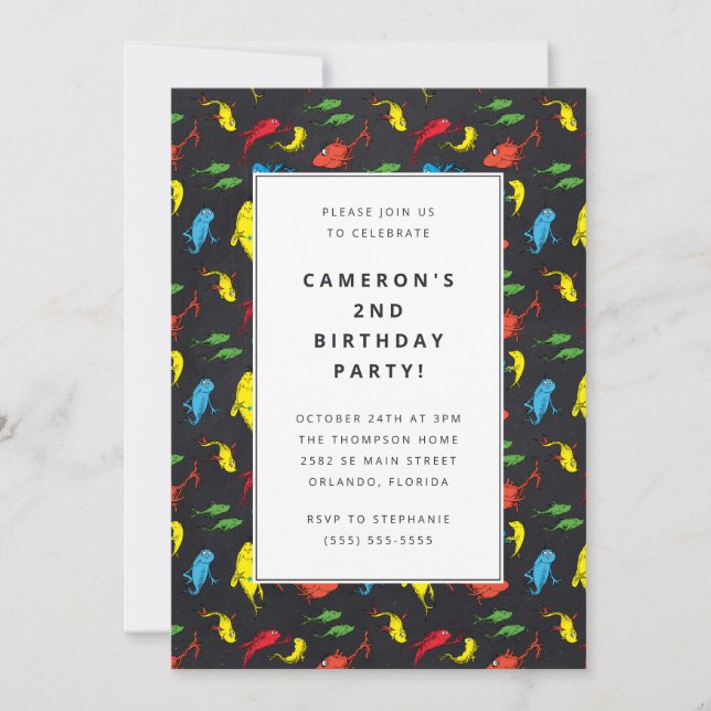 Convites Dr. Seuss - Um Peixe, Dois Peixes | ANIVERSÁRIO DE (Frente)