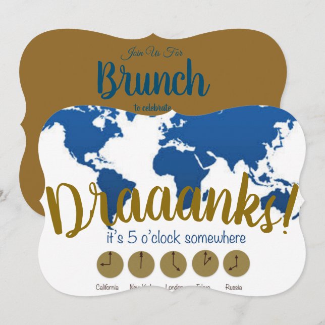 Convites Draanks todo mundo, são 5 horas em algum lugar! (Frente/Verso)