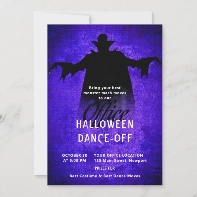 Convites Drácula Empresarial do Partido do Halloween (Frente)