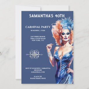 Convites Drag queen lgbtq carnival festival glam glitz