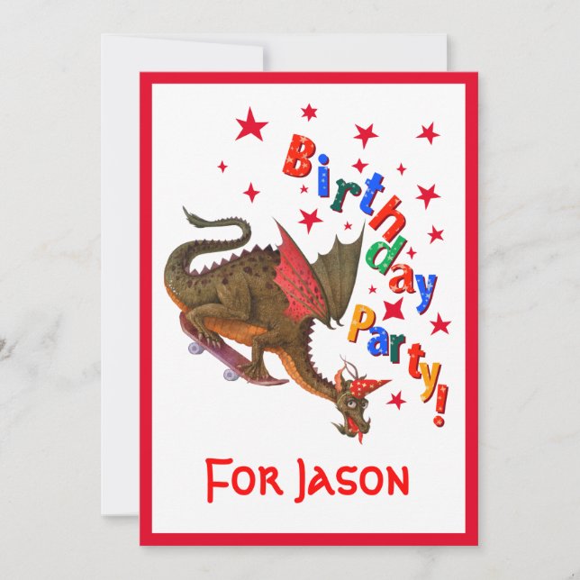 Convites Dragão de Aniversário (Frente)