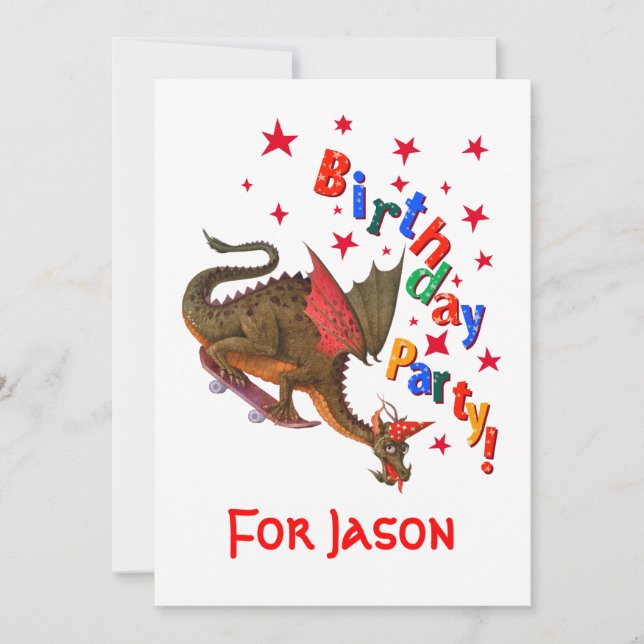 Convites Dragão do aniversário (Frente)