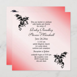 Convites Dragão Fantasy Red Weditation