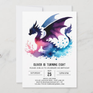 Convites Dragão minimalista personalizado