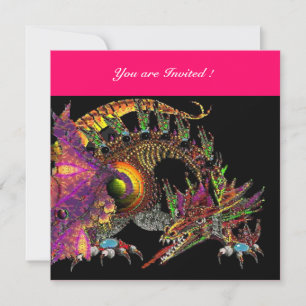 Convites DRAGO violeta roxo preto vermelho rosa