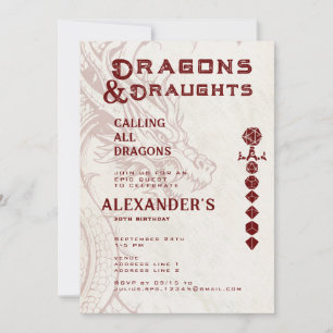Convites Dragões & Drinks Aniversário Épico de RPG Celta pa