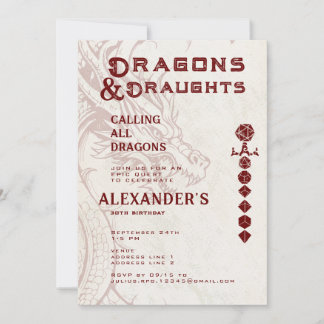 Convites Dragões & Drinks Aniversário Épico de RPG Celta pa