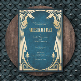 Convites Dragon Fantasy Modern Deco Wedding