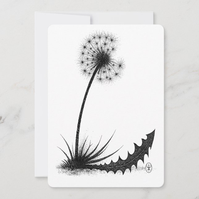 Convites Dragon‑Leaf Dandelion • Haunted Ink Botanical (Frente)