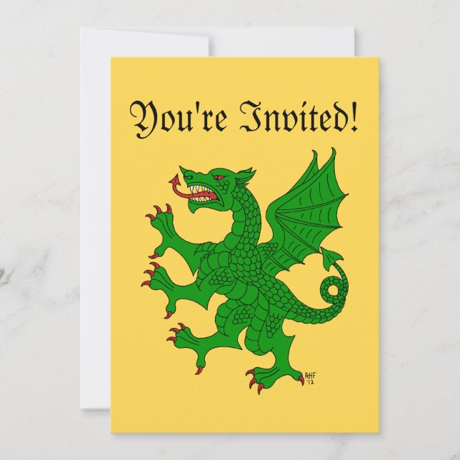 Convites Dragon Rampant Vert (Frente)