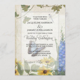 Convites Dragonfly Daisy Floral