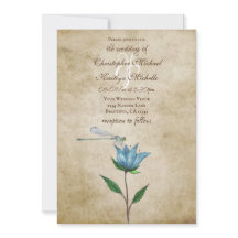 Dragonfly de estilo Vintage e Casamento Flor Azul