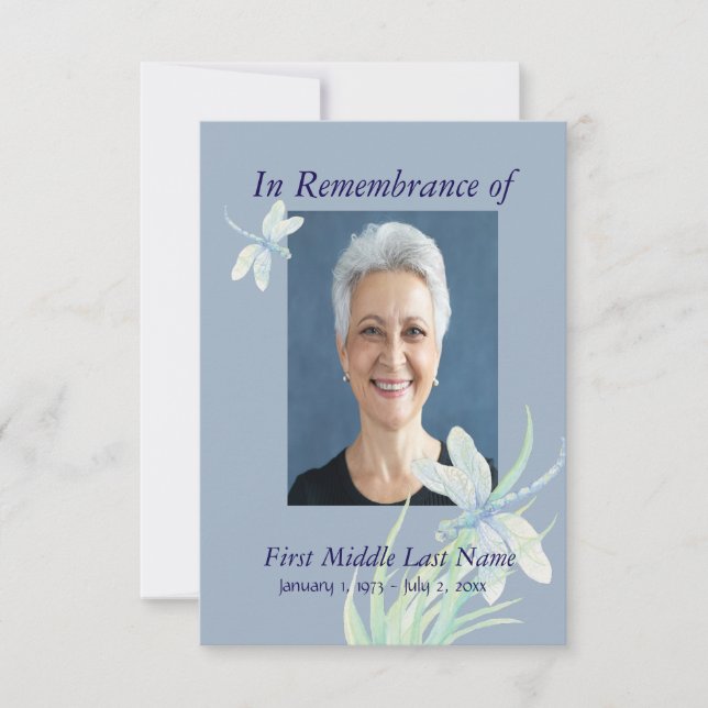 Convites Dragonfly do Serviço Memorial Personalizado (Frente)