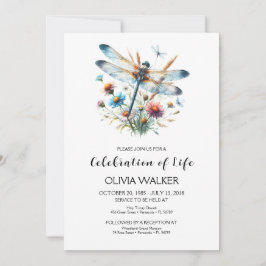 Convites Dragonfly Funeral Celebrando a Vida