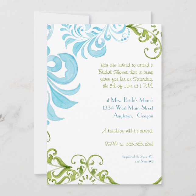 Convites Dragonfly Swirls Scroll Chic Modern Floral Invite (Frente)