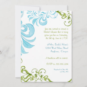 Convites Dragonfly Swirls Scroll Chic Modern Floral Invite