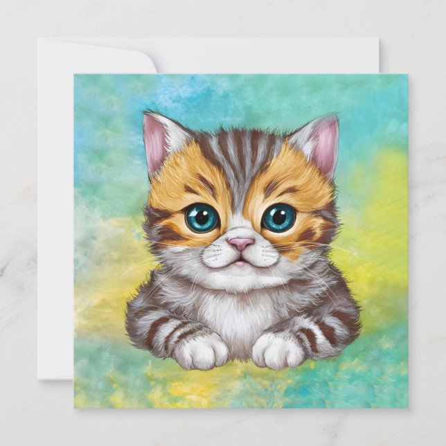 Convites Drawing Cat (Frente)