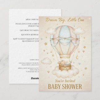 Convites Dream Big, Little One – Baby Shower 