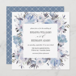 Convites Dream Blue | Casamento de Diamante Floral de Prima