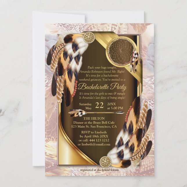 Convites Dream Catcher Bachelorette (Frente)