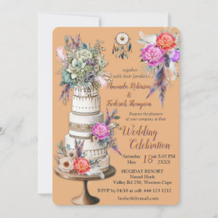 Convites Dreamcatcher num tema boêmico