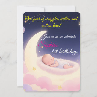 Convites Dreamfirst Birthday Moon & Stars Invitation