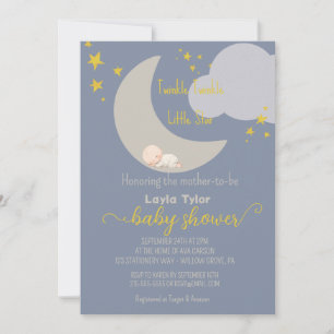 Convites Dreamle Twinkle Twinkle Pequeno Chá de fraldas de