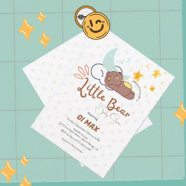 Convites DreamLittle Bear Cloud and Star Chá de fraldas
