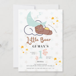 Convites DreamLittle Bear Cloud & Star Baby primeiro aniver