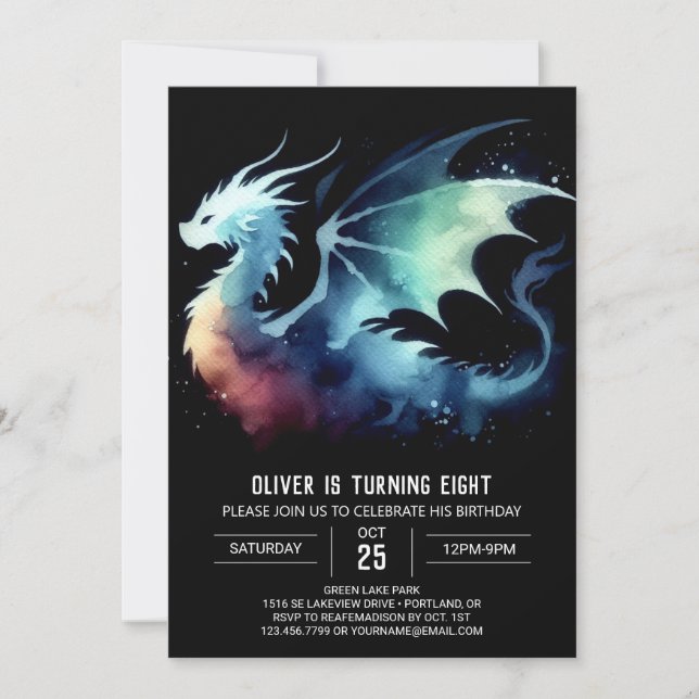 Convites Dreamon Dragon Birthday Digital (Frente)
