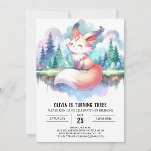 Convites Dreamsy Fox Birthday digital