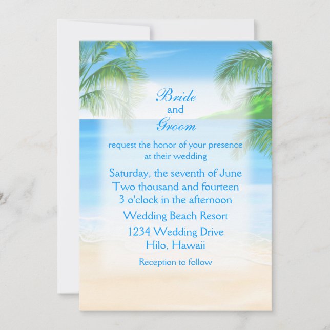 Convites Dreamy Beach Wedding (Frente)