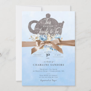 Convites Dreamy Blue Floral e Arco Bridal Tea
