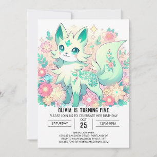 Convites Dreamy Boho Fox Digital Birthday
