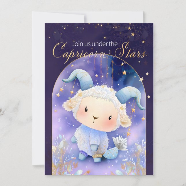 Convites Dreamy Capricorn Starry Night Birthday (Frente)