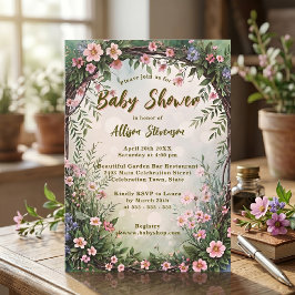 Convites Dreamy Charming Spring Garden Party Baby Shower
