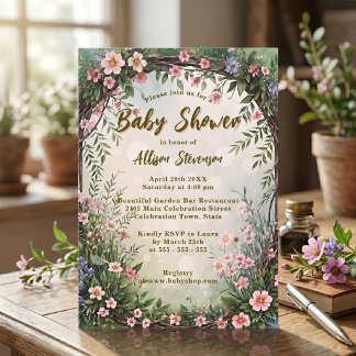 Convites Dreamy Charming Spring Garden Party Baby Shower