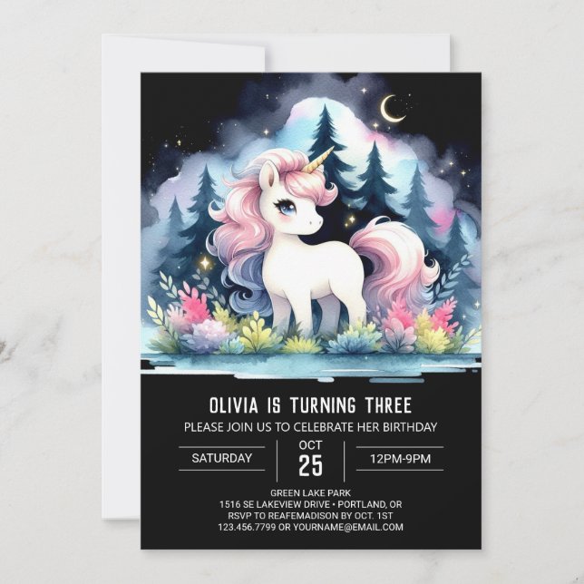 Convites Dreamy Custom Horse Birthday (Frente)