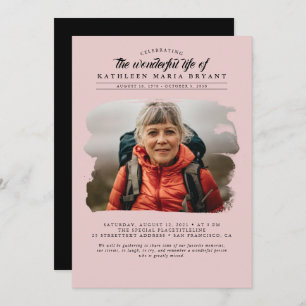 Convites Dreamy Elegant Celebration of Life Funeral Photo