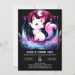 Convites Dreamy Feline Cat Birthday