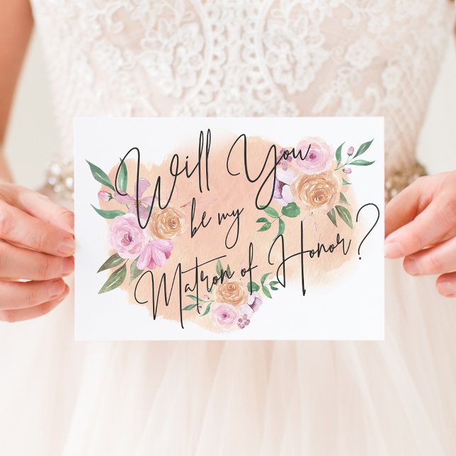 Convites Dreamy Floral Matron of Honor Card (Criador carregado)