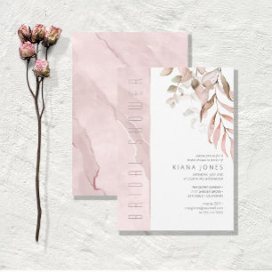 Convites Dreamy Foliage Chá de panela Blush Pink ID817