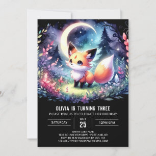 Convites Dreamy Fox Birthday Imprimível