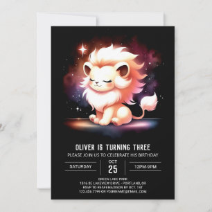 Convites Dreamy Minimalist Lion Birthday