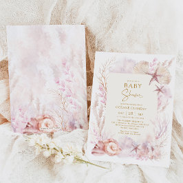 Convites Dreamy Ocean Chá de fraldas Sob a Sereia Marítima