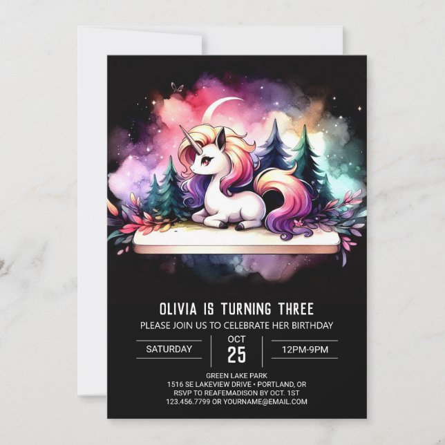 Convites Dreamy Pastel Horse Birthday (Frente)